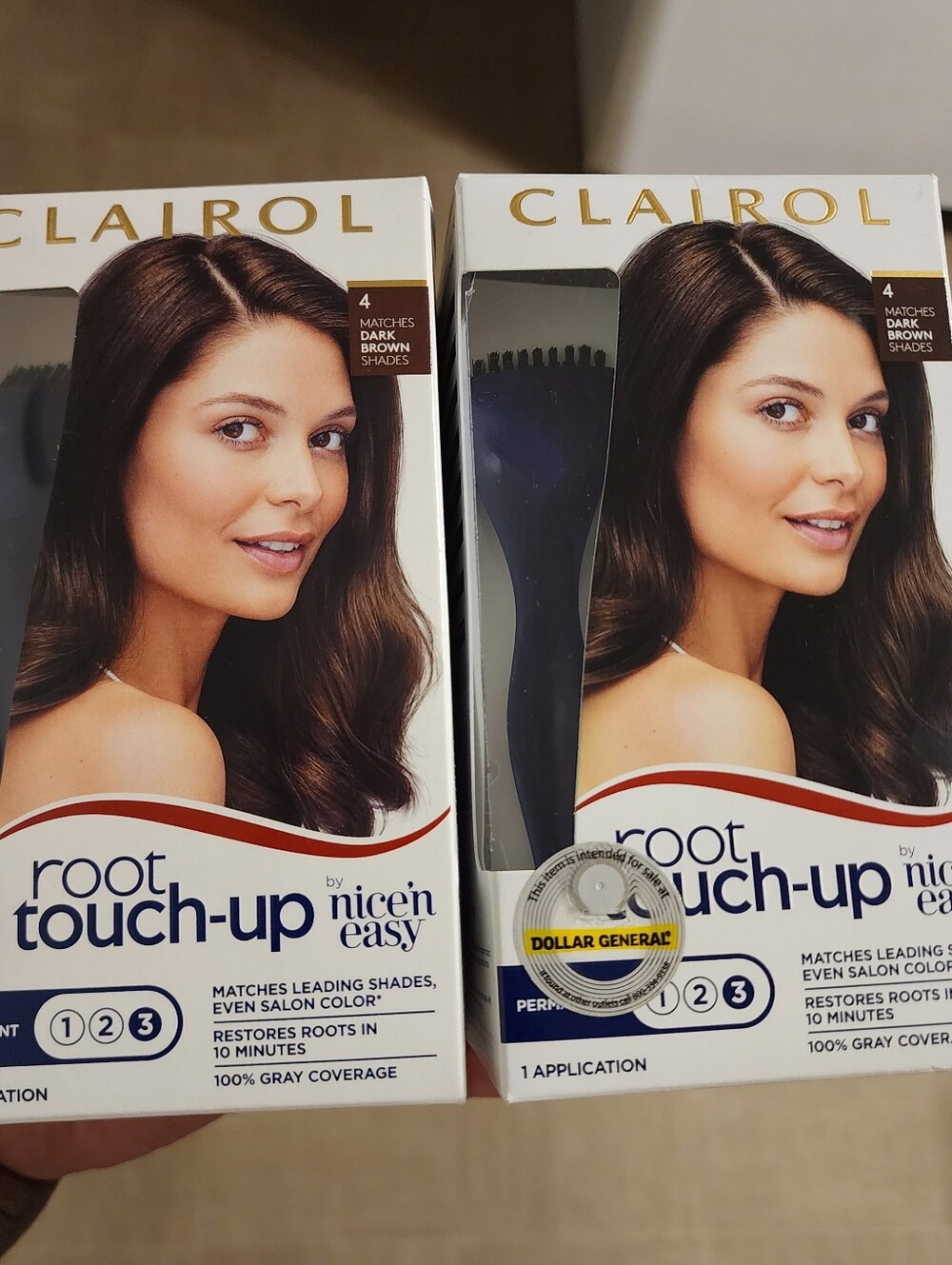 (2) Clairol Root Touch Up Permanent Hair Color Kit #4 Dark Brown Shades New